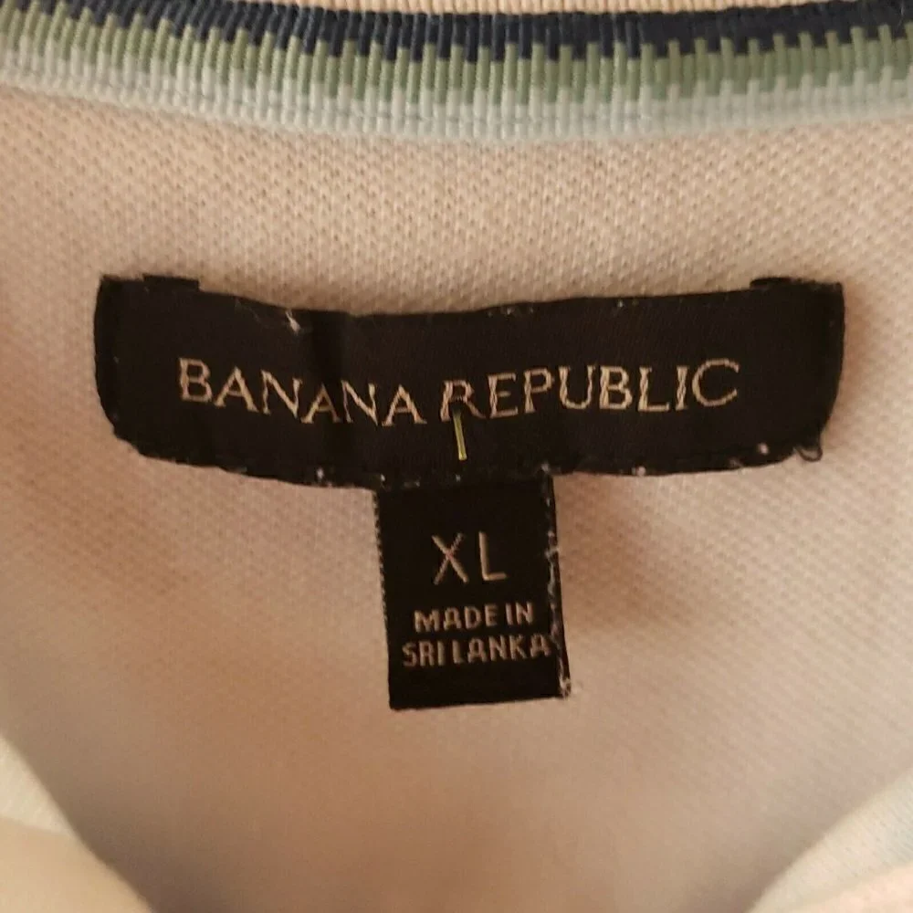 Banana Republic Mens Striped Knit Polo XL